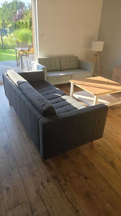 Kanapa 2 i 3 plus fotel i puf Ikea