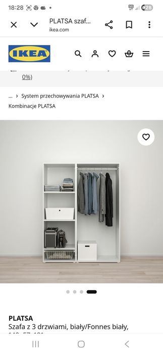 Platsa duża szafa ikea 140×181 nowa
