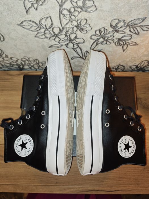 Кожаные черные кеды Converse