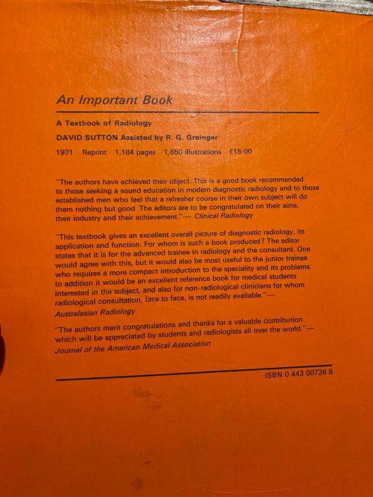Livro de Radiologia de 1971 com mais de 1000 páginas