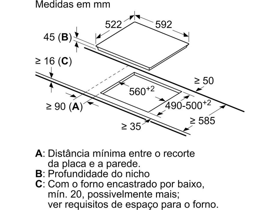 Placa de Vitrocerâmica BOSCH PKF631FP3E (Elétrica - 60 cm - Preto) Danificada