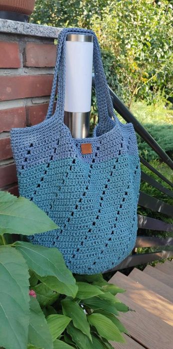 Mega duża torba ze sznurka / różne kolory - handmade