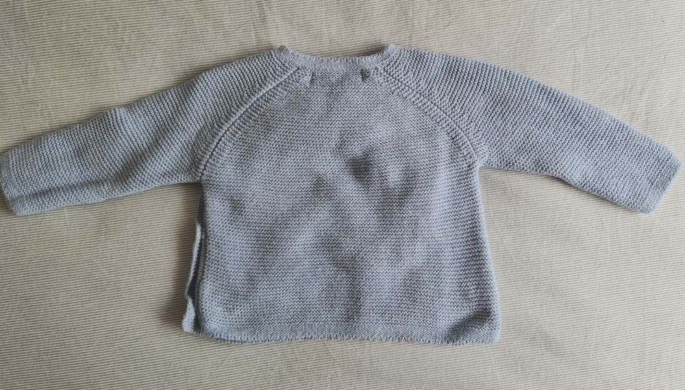 NOVO - Casaco duplo em malha de algodão orgânico 1/3 meses roupa bebé