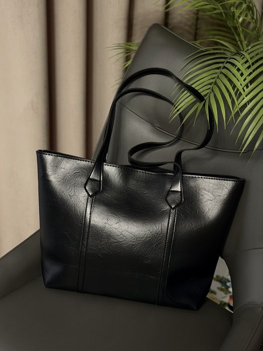 Стильна чорна сумка в стилі тоут neverfull Louis Vuitton