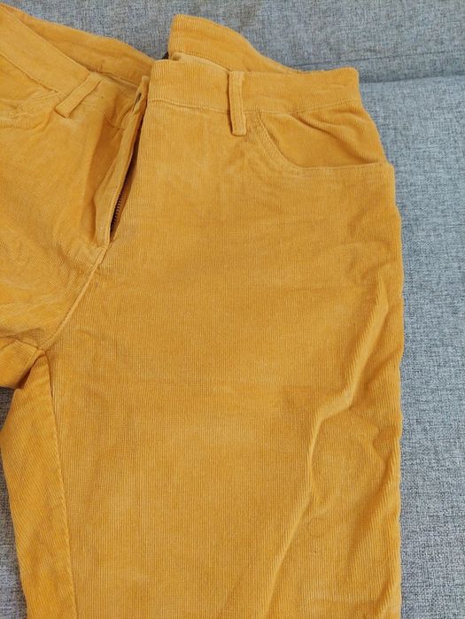 Spodnie musztardowe 42 xl lato sztruks bonprix