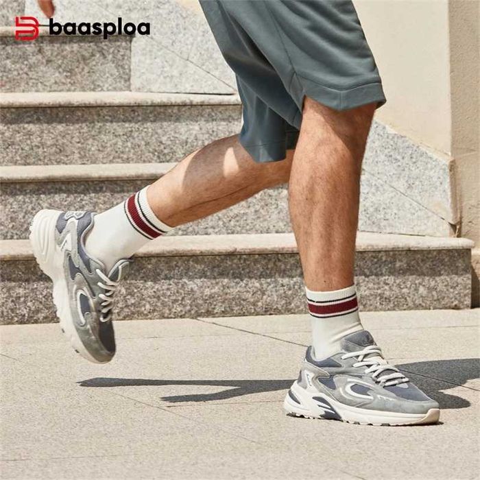 Новые кожаные кроссовки Baasploa для занятий спортом и прогулок.