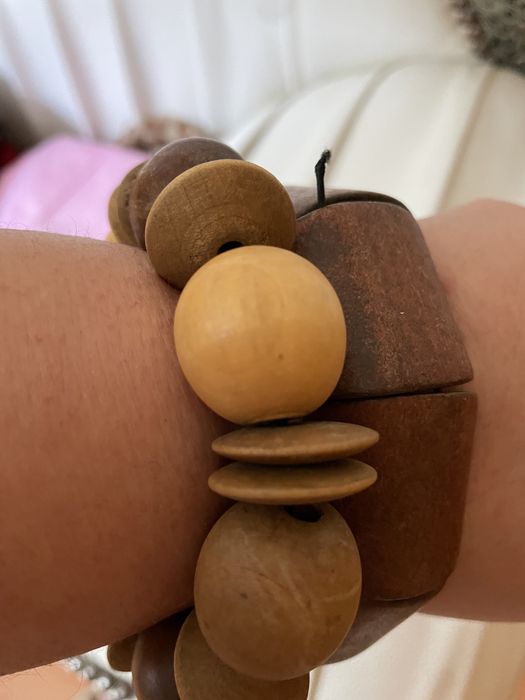 Conjunto de Pulseiras brasileiras em madeira