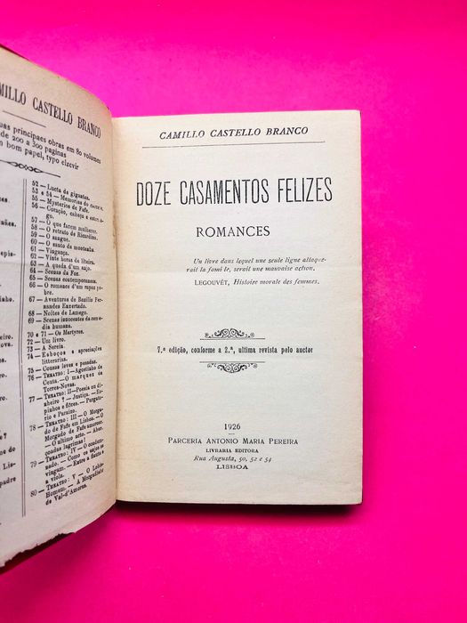 Doze Casamentos Felizes - Camillo Castello Branco
