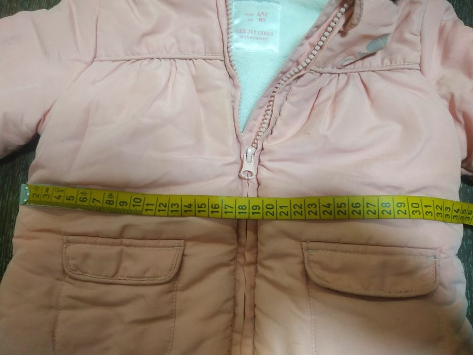 Детская зимняя куртка для девочки 1-2 года полномерная розовая тёплая