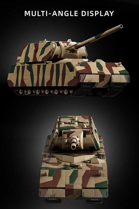 Конструктор 12GO 97025 Panzer VIII Maus  Надважкий танк із 2688 дет у масштабі 1:28. Модель німецького танка з поворотною баштою, рухомими гусеницями