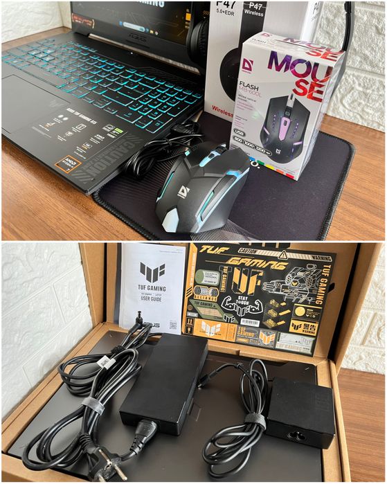 Asus TUF Gaming RGB / Ryzen 7 8845HS + RTX 4070 + 32Gb + коробка