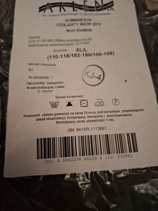 Kombinezon czolgisty xl/l