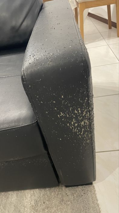 Sofá cama em couro muito confortável