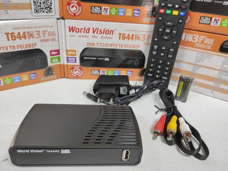 ‼️НОВА‼️Приставка Т2 ресивер тюнер World Vision T624M3 гарантія 12 міс