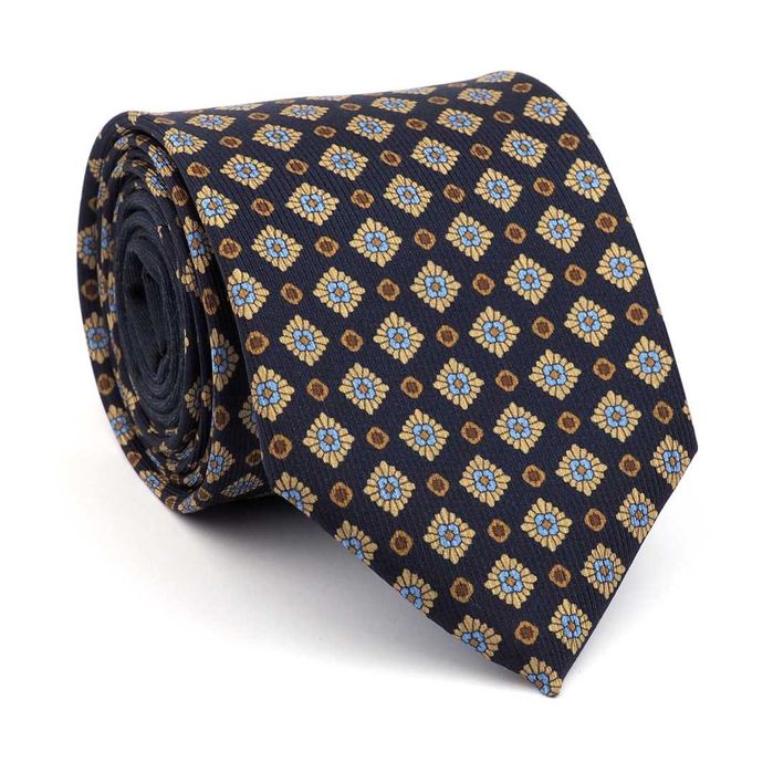 IT-486 Krawat Jedwabny ze Wzorem Luma Milanówek - MILANO