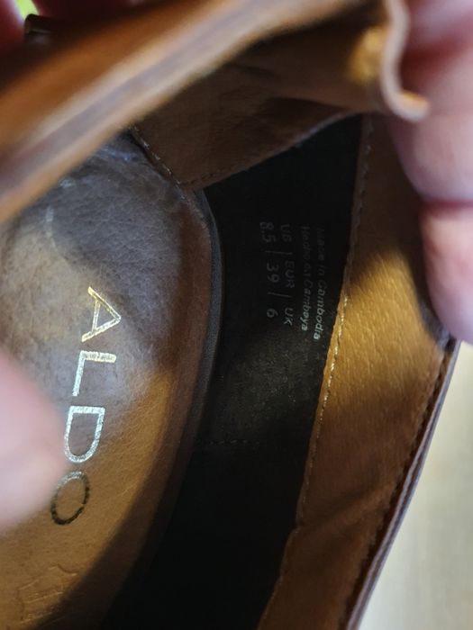 Skórzane botki aldo 39 camel