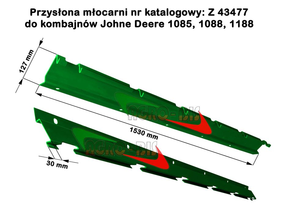 Przysłona młocarni Johne Deere 1088, 1188  nr kat.Z43477