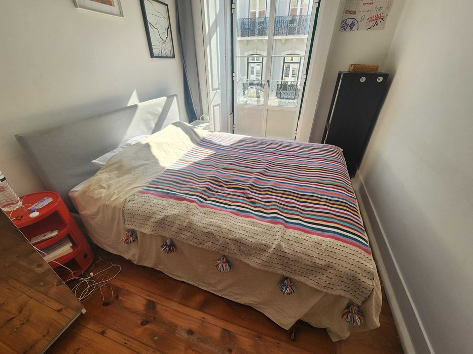 GLADSTAD Cama estofada c/2 caixas arrum, Kabusa cinz clr, 140x200 cm