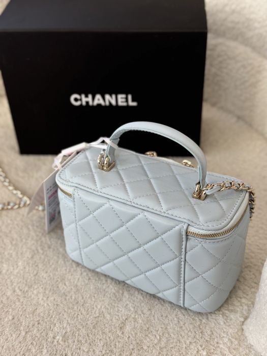Сумка Chanel блакитна шкіра