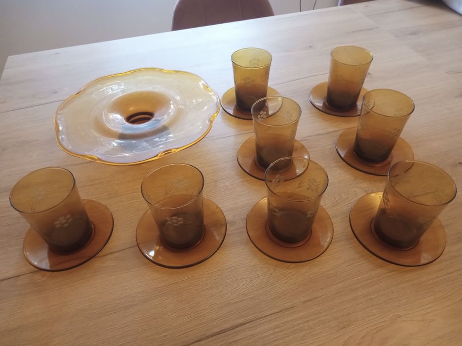 Patera do ciasta + talerzyki + szklanki