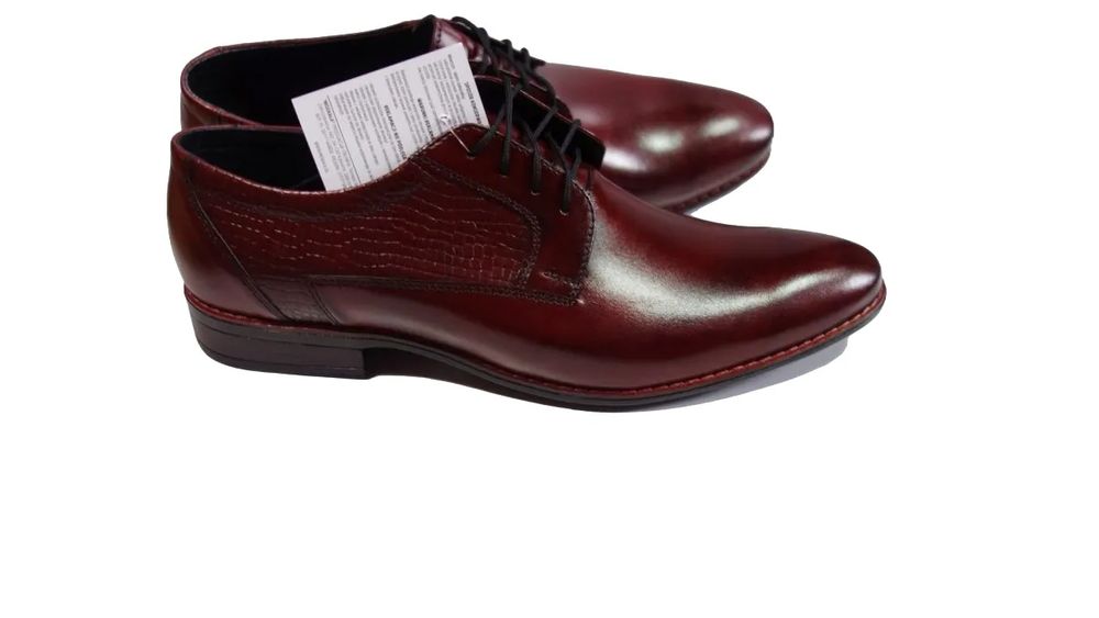 BnW Moskała Półbuty skórzane czerwone męskie