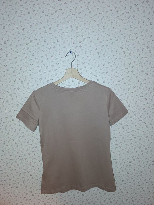 Bluzka t-shirt tshirt 36 S Guess Adele brązowy beżowy różowy