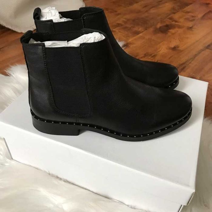 Steve Madden czarne buty Chelsea botki Skórzane