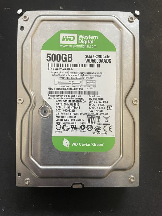 Жорсткий диск Western Digital Blue ємністю 500 GB
