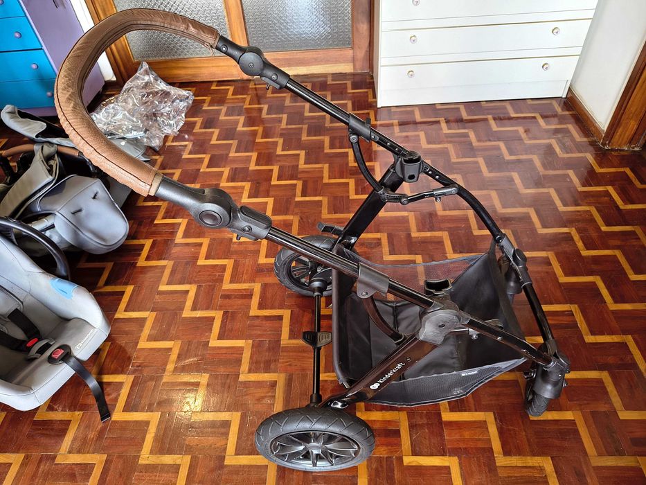 Carrinho de bebé 3 em 1 Kinderkraft Moov + Kinderkraft Mink + Todos os acessórios