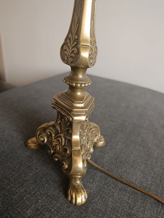 Lampa MOSIĄDZ  wys. 61 cm na Lwich łapach masywna POLECAM