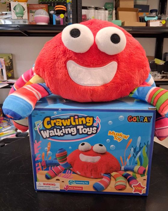 Sensoryczna zabawka krab, podskakujący. Turlający, uciekający