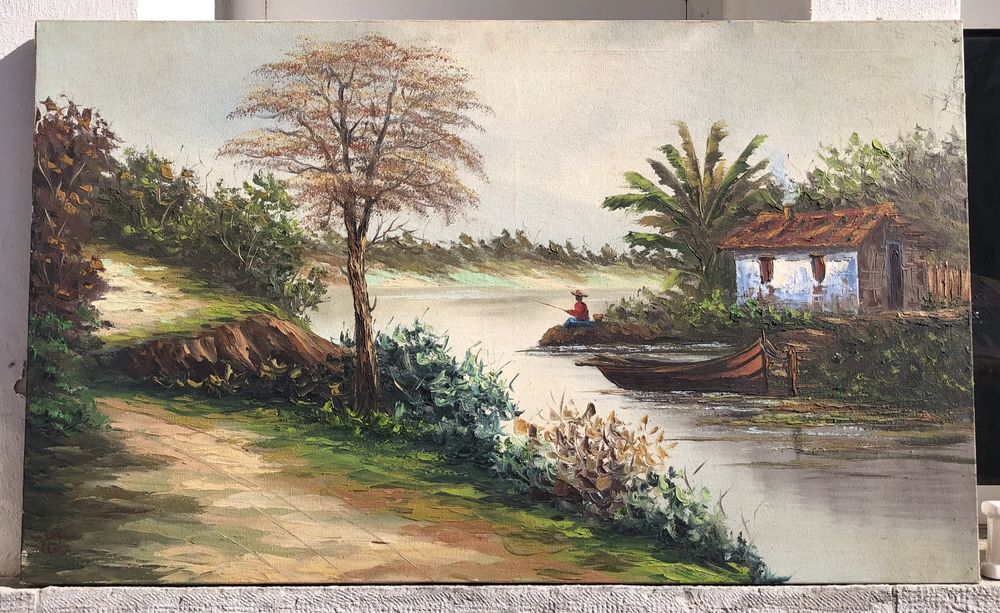 Pintura campestre a óleo