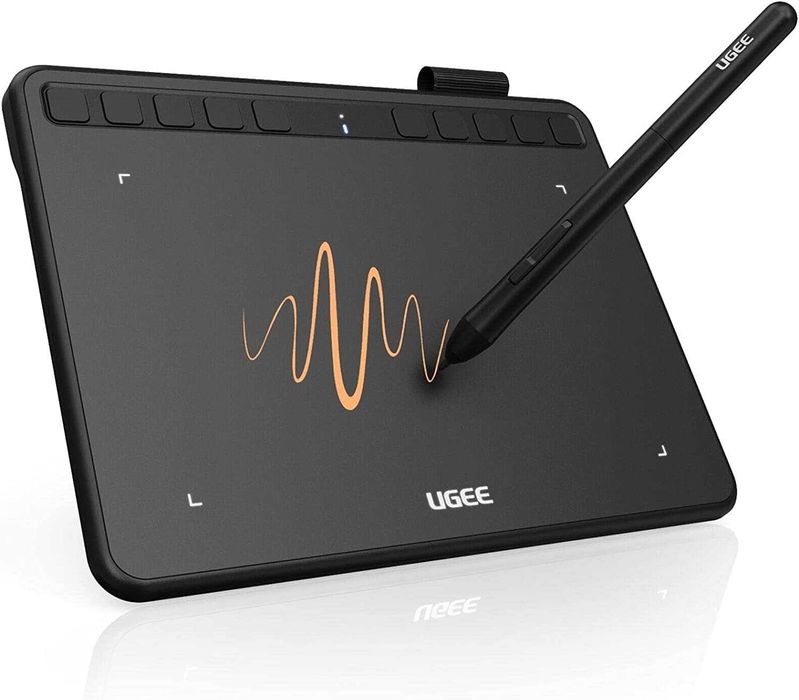 UGEE Tablet graficzny S640 10 klawiszy skrótu 6,5x4 cale Czarny