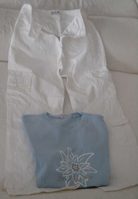 Conjunto Verão p/ menina 12/14 Anos: T-shirt+ Calça branca RIVER WOODS