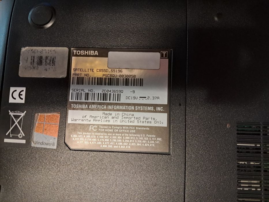 Laptop Toshiba Satellite C855D-S5196 4GB
