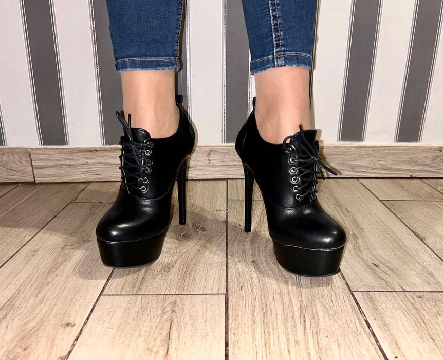 127/ Sexy botki 47 szpilki Trans Cross wysoka jakość czółenka 35-50 EU