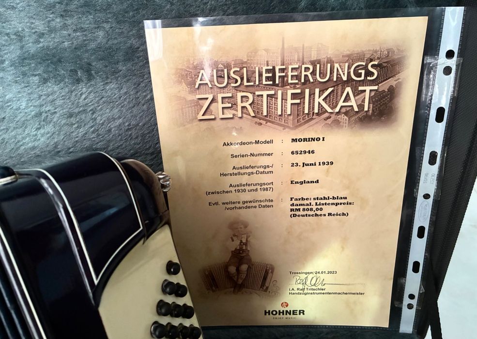 Akordeon Hohner Morino I (1939r)Piękny Stan