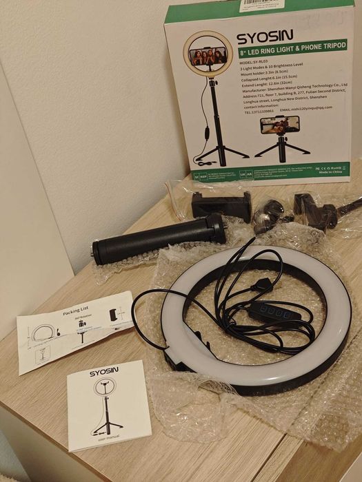 Ring Light com tripé ajustável