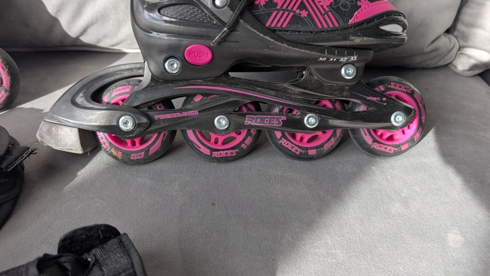 Łyżworolki Roces Jokey 3.0 Girl czarno-różowe rozm 30-33