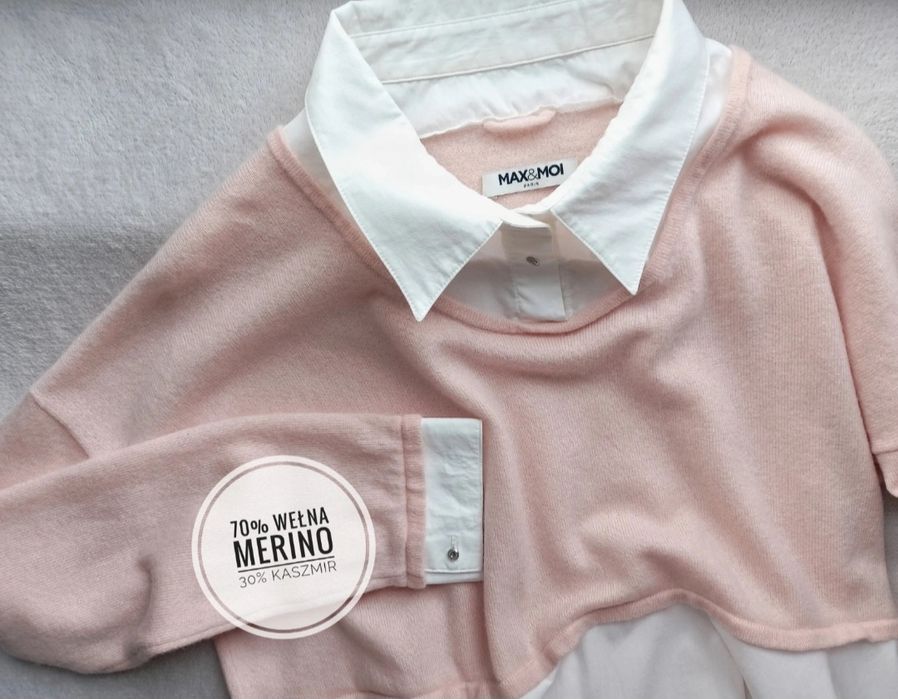 Sweter Max&Moi wełna + kaszmir + bawełna