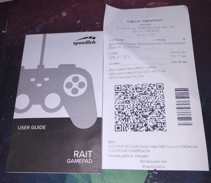 Дротовий геймпад SPEEDLINK RAIT PC/PS3/Switch Black (SL-650010-BK)