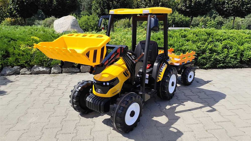 Ogromny Traktor Na Akumulator Dla Dziecka 24V + Przyczepka + Łyżka