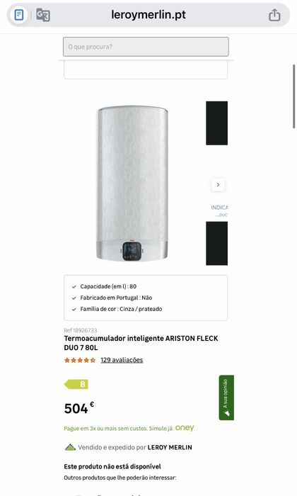 Termoacumulador Inteligente Ariston Fleck Duo 80lts