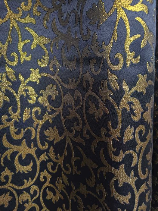 zasłony z metra CZARNY /stare ZŁOTO , szer 150 cm DWUSTRONNA