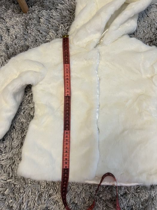 Дитяча біла еко шубка OVS kids 110 см