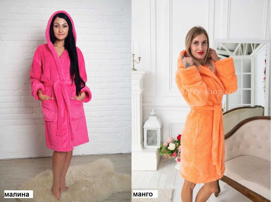 Махровый мягкий и стильный женский халат на запах