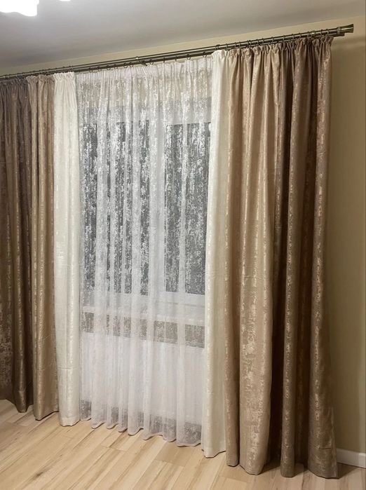 Акційна Тюль мармур, гардини жакард мрамор штори