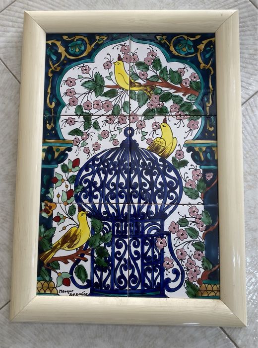 Quadro azulejo pintado a mão