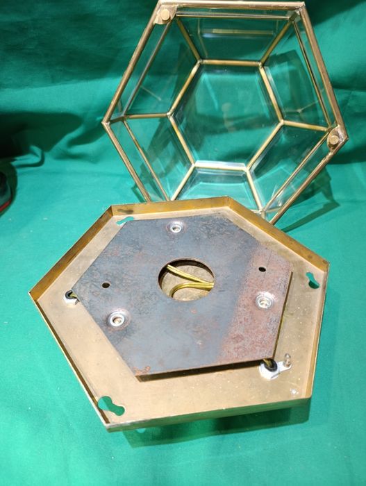 Lampa kinkiet plafon mosiężne  lata 70 vintage retro stylowe stare sta