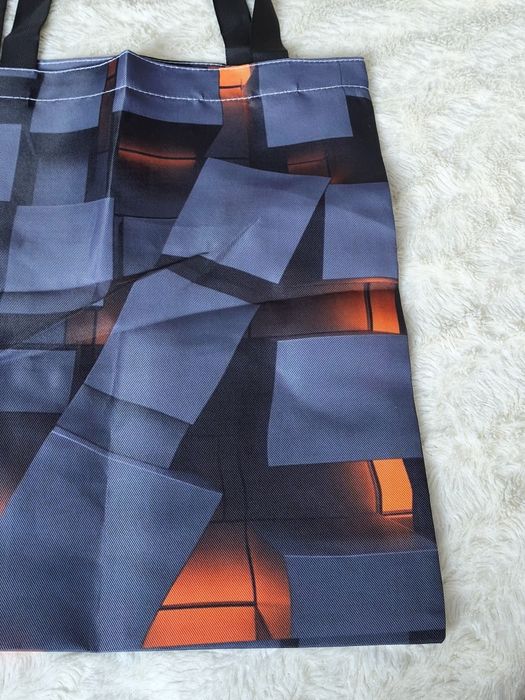 Nowa torba materiałowa shopperka z wzorem 3D / efekt 2D / nietrafiony prezent